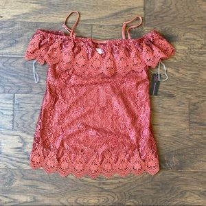 BOGO 🟧 Cold Shoulder Lace Blouse